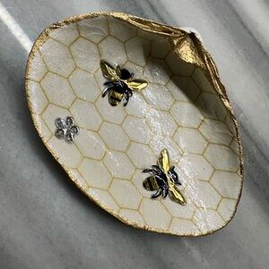 Gold and Silver Bee Trinket Dish